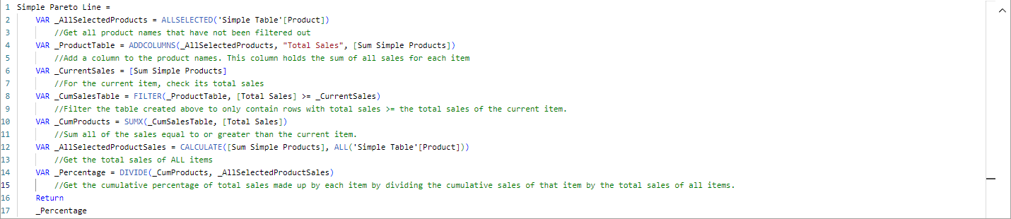 Standard Pareto DAX measure